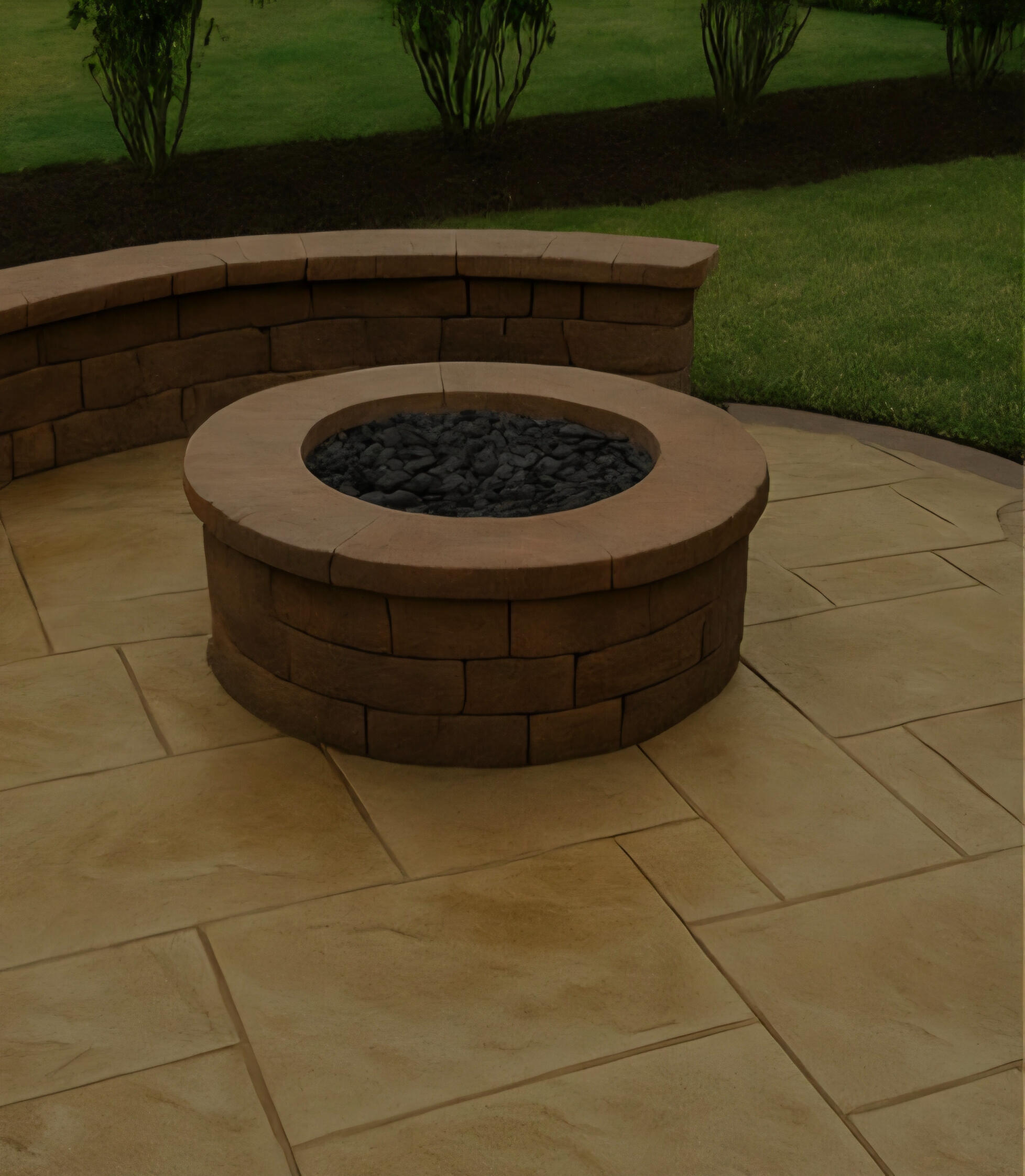 Stamped Concrete Fire Pit--Pembroke Pines